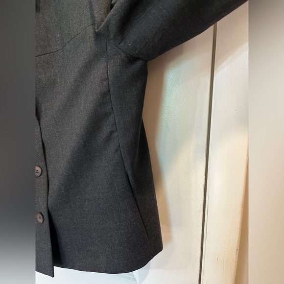 Talbot’s Petites Cropped 100% Wool Blazer Charcoal Gray Sz 14P - Picture 7 of 13